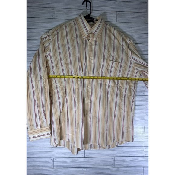 Alan Flusser XL Mens Button Down Striped Shirt Multicolored 100% Cotton - Picture 6 of 8
